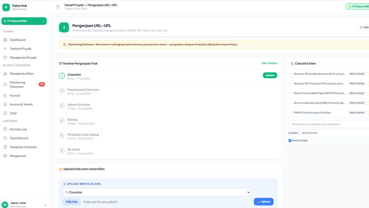 Sistem Timeline Project (Transparansi Klien)